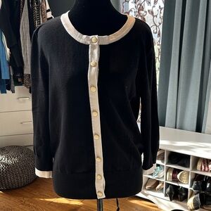 Premise Black Cardigan with White Trim
